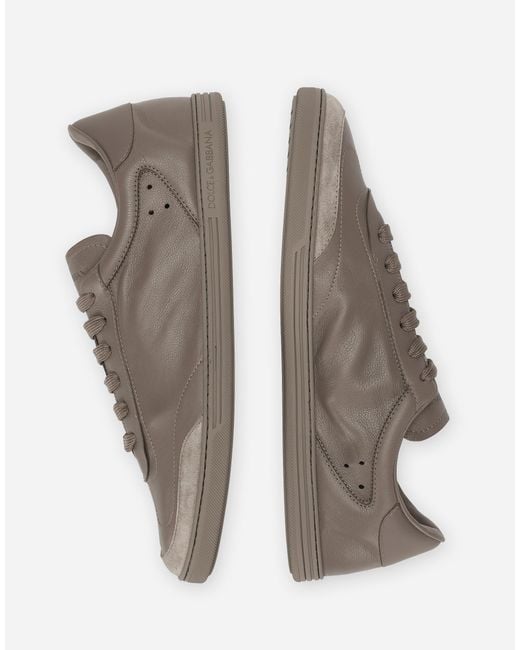 Dolce & Gabbana Gray Saint Tropez Calfskin Sneakers for men