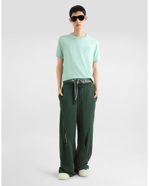 Dolce & Gabbana Cotton T-Shirt With Patch in Green für Herren