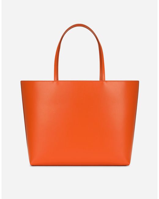 Dolce & Gabbana ロゴ ショッピングバッグ ミディアム カーフスキン Orange
