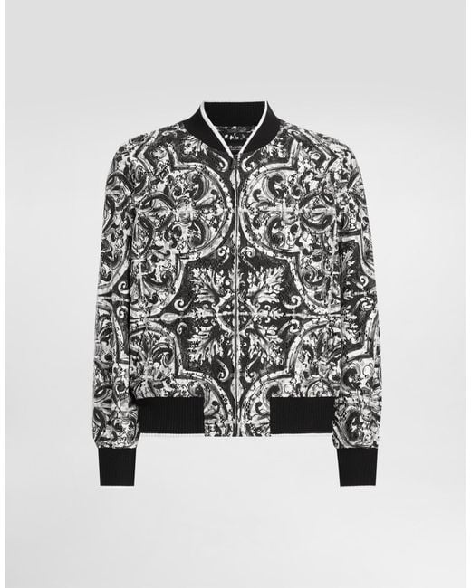Dolce & Gabbana Jacke Aus Kordelspitze Mit Majolika-Print in Multicolor für Herren