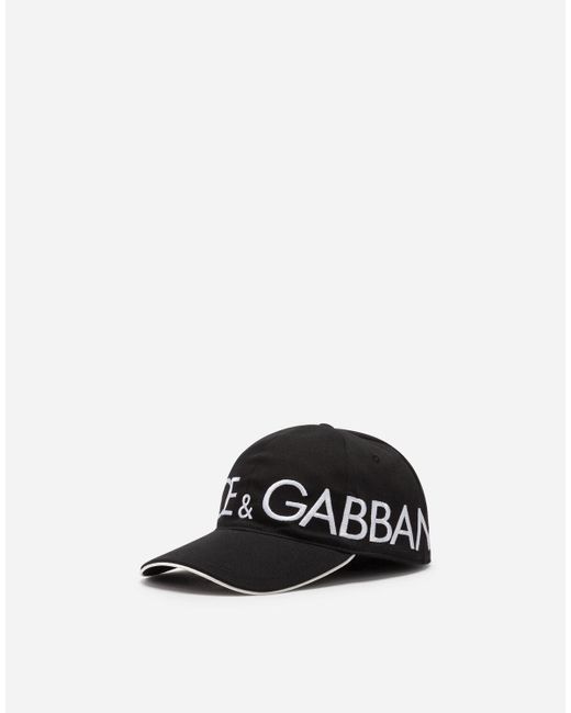 Gorra De Béisbol De Algodón Con Bordado Dolce&Gabbana Dolce & Gabbana de hombre de color Black