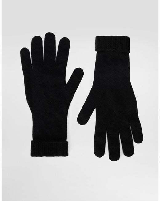 Dolce & Gabbana Black Handschuhe Aus Kaschmir