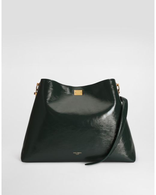 Dolce & Gabbana Black Large Vittoria Calfskin Shoulder Bag