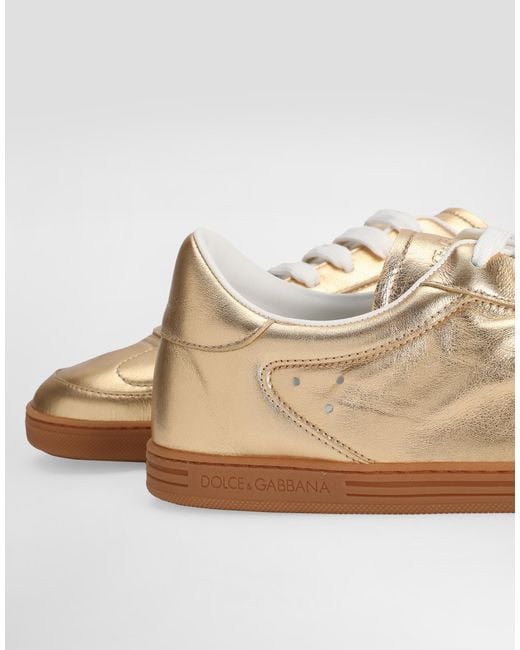 【眩い輝き】D&G SAINT TROPEZ ラミネートレザー スニーカー メンズ Dolce & Gabbana Saint Tropez ラミネートレザー