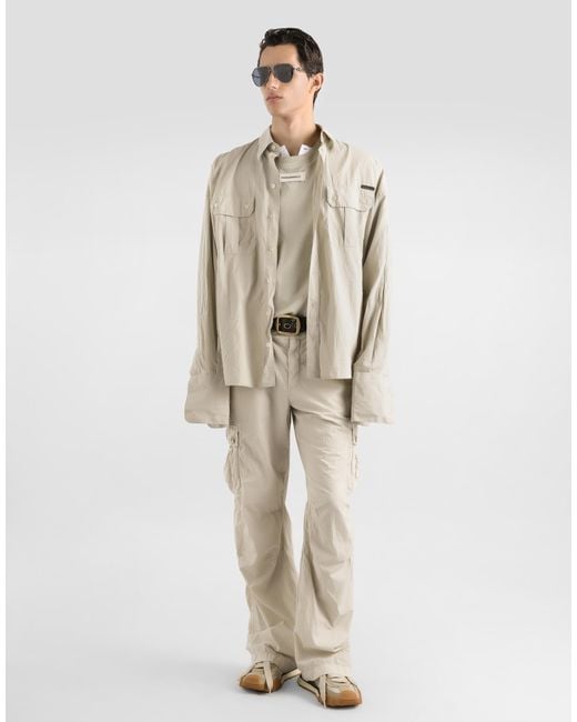 Dolce & Gabbana Natural Poplin Trousers for men
