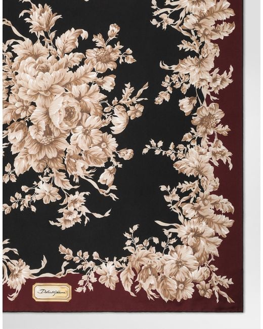 Dolce & Gabbana 90X90 Silk Twill Scarf Black