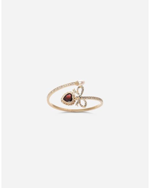 Dolce & Gabbana Metallic Devotion Bracelet 18 Carat, Rhodolite Garnet And Sapphires