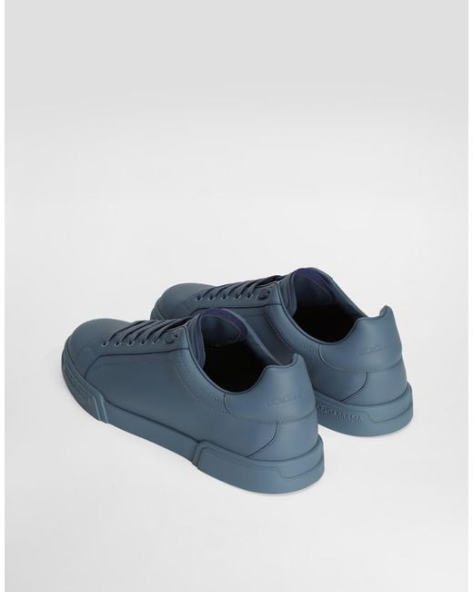 Dolce & Gabbana Blue Portofino Light Strobel Calfskin Sneakers for men