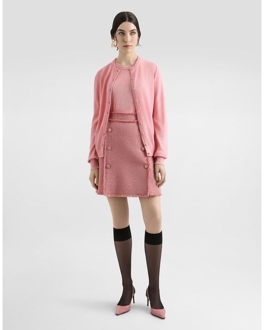 Dolce & Gabbana Pink Cashmere Tank Top With Inside-Out Seams