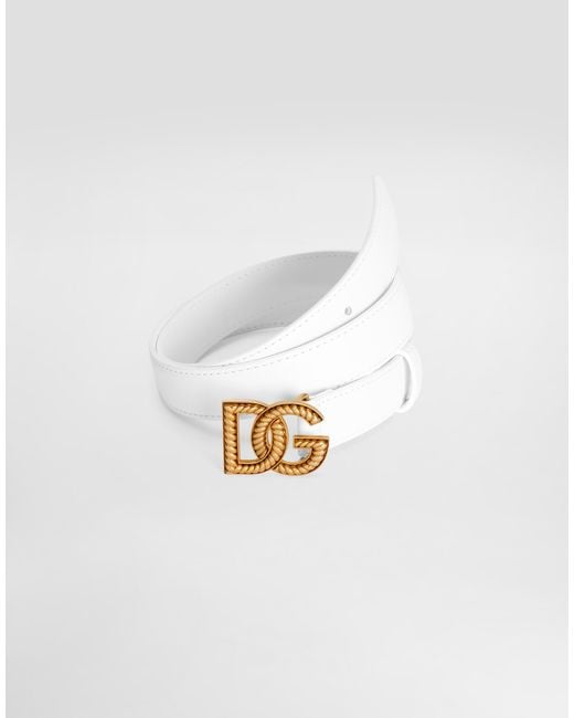 Dolce & Gabbana White Cintura Logata