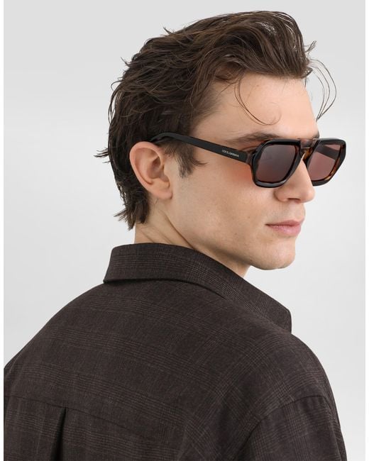 Dolce & Gabbana Black Glen Plaid Saxony Shirt for men