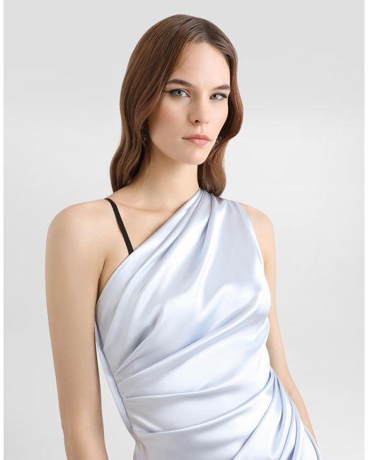 Dolce & Gabbana White One-Shoulder Dress