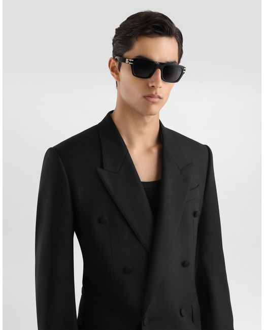 Dolce & Gabbana Black Double-Breasted Sicilia Virgin Wool Jacket for men