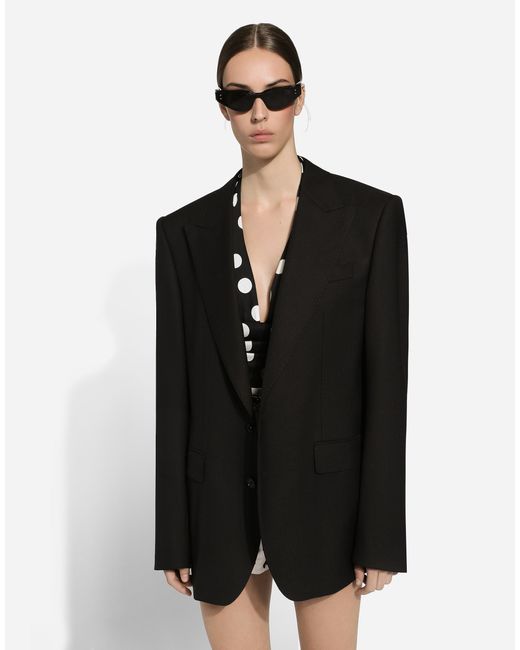 Dolce & Gabbana Black Single-Breasted Woolen Jacket