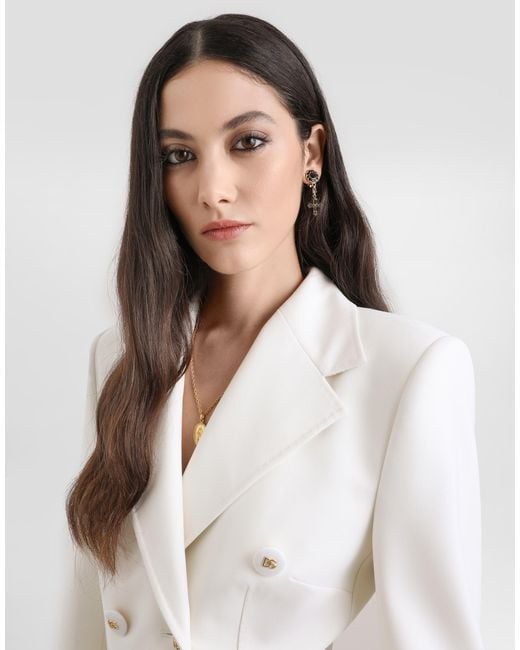 Dolce & Gabbana Natural Double-Breasted Twill Jacket