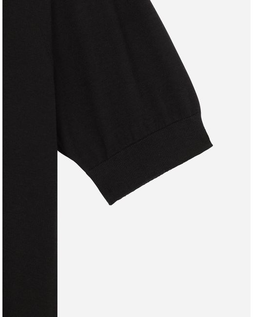 Dolce & Gabbana Black Extra-Fine Cashmere Polo-Shirt for men