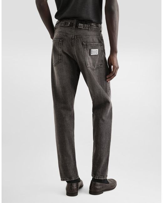 Dolce & Gabbana Gray Denim Trousers for men