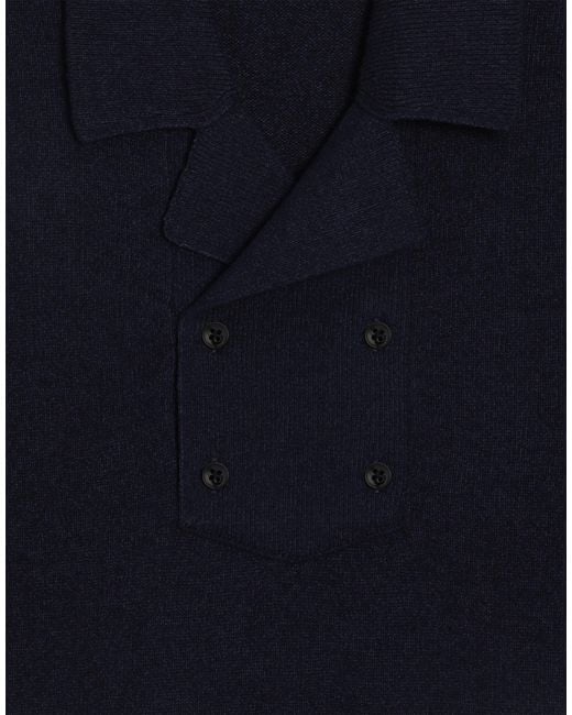 Dolce & Gabbana Blue Cotton-Linen Polo Shirt for men