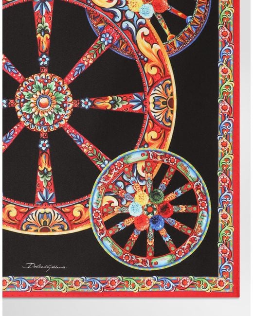 Foulard 50 X 50 En Twill De Soie À Imprimé Carretto Dolce & Gabbana en coloris White