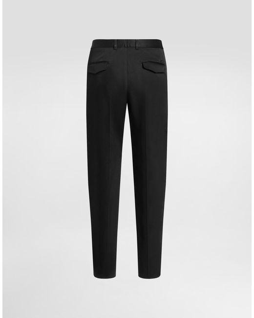 Dolce & Gabbana Black Cotton Gabardine Trousers for men
