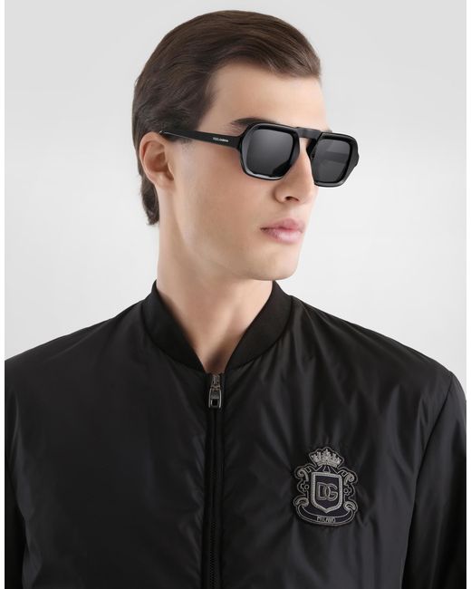 Jacket With Patch Dolce & Gabbana de hombre de color Black