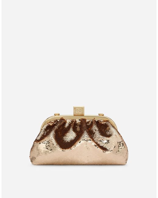Dolce & Gabbana Yellow Maria Sequined Clutch
