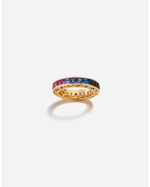 Dolce & Gabbana Pink Multicolor Sapphire Wedding Ring