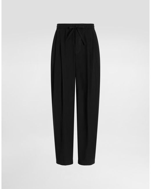 Dolce & Gabbana Black Poplin Trousers for men