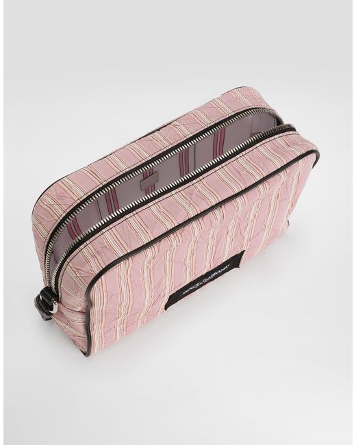 Dolce & Gabbana Multicolor Froissé Fabric Handbag for men