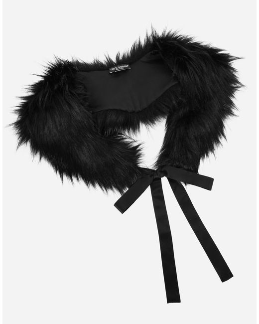 Dolce & Gabbana エコファーの襟付き Black