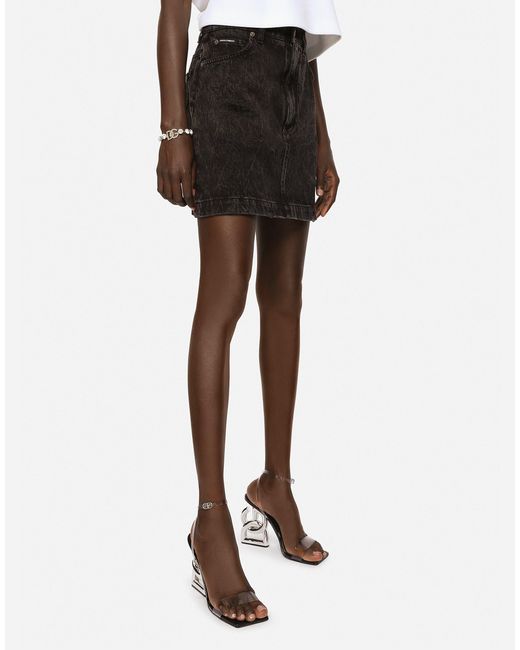 Dolce & Gabbana ミニスカート ウォッシュドデニム Black