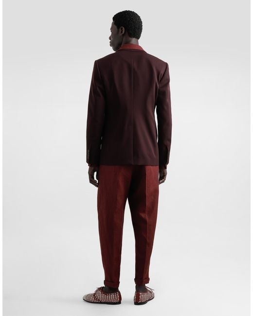 Dolce & Gabbana Purple Single-Breasted Woolen Jacket for men