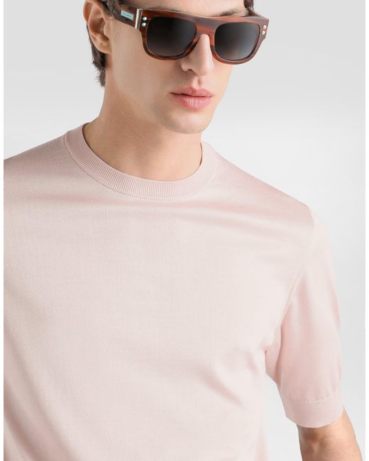 Dolce & Gabbana Pink Pull Girocollo M/C for men