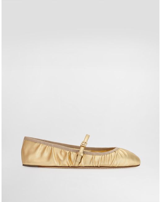 Dolce & Gabbana モルドレ ナッパレザー バレエフラット Natural