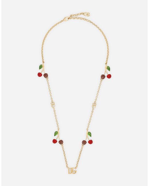 Dolce & Gabbana ネックレス Dgロゴ＆チェリー White