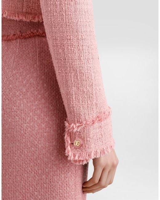 Dolce & Gabbana Pink Tweed Jacket