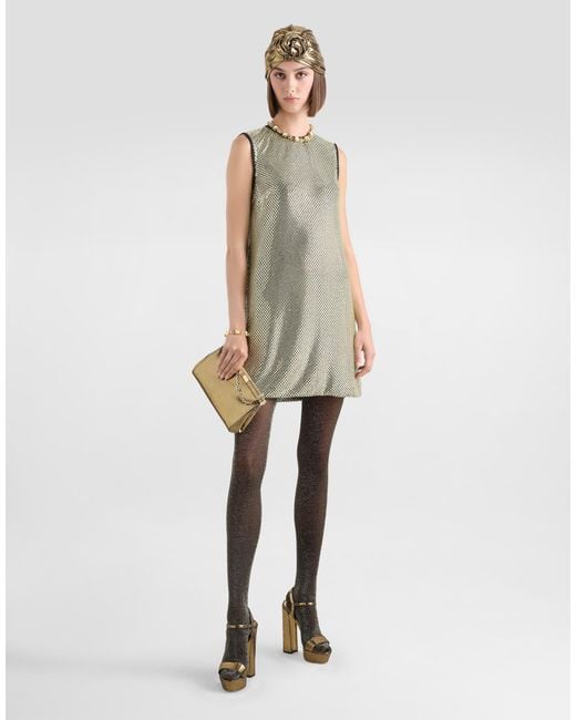 Dolce & Gabbana クリスタルメッシュ ショートドレス Green