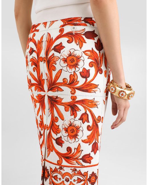 Dolce & Gabbana Orange Gonna
