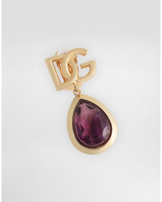Dolce & Gabbana Logo Clip Earrings Metallic