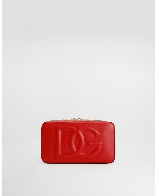 Dolce & Gabbana Red Kleine Camera Bag Dg Logo Bag Aus Kalbsleder