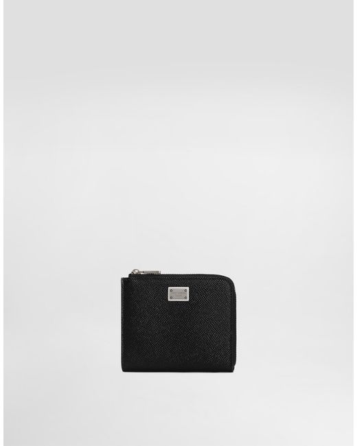 Dolce & Gabbana White Calfskin Card Holder With Branded Plate for men