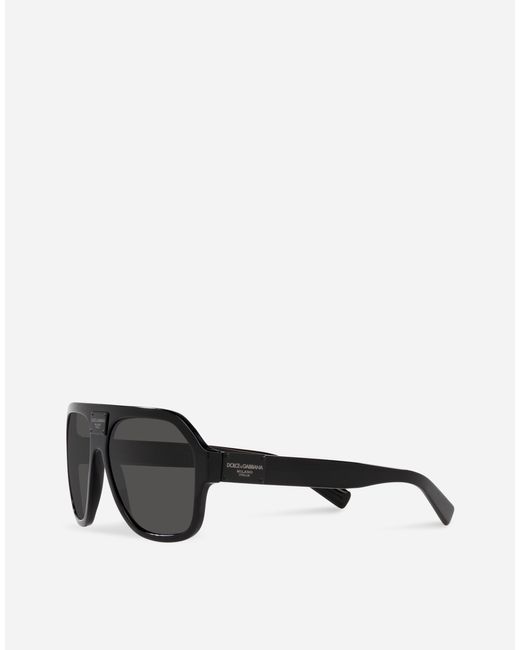 メンズ Dolce & Gabbana スクエアフレーム サングラス Black