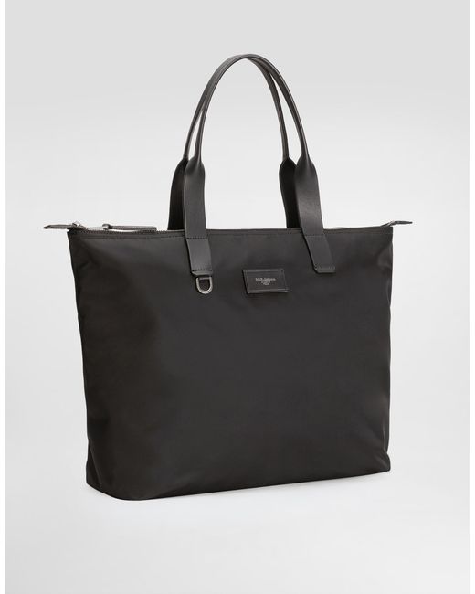 Dolce & Gabbana Black Shopping Nylon And Smooth Calfskin for men
