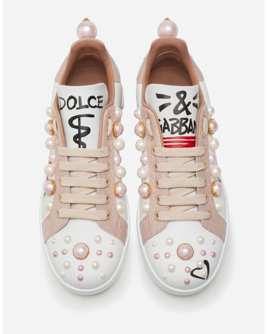 printed calfskin portofino sneakers