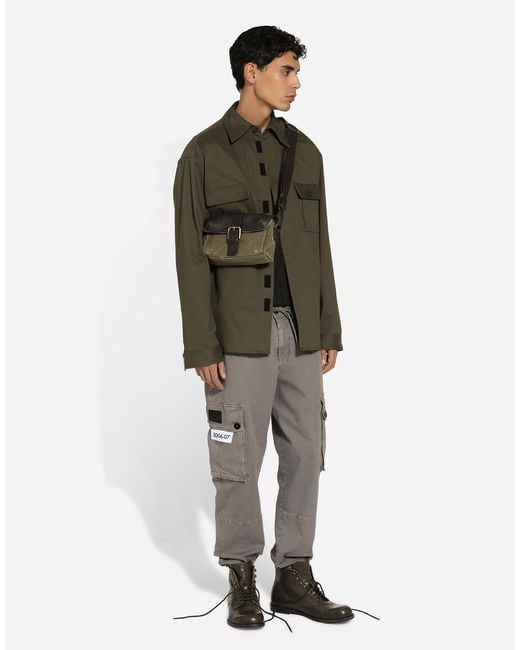 Dolce & Gabbana Green Cotton Shirt With Pockets for men