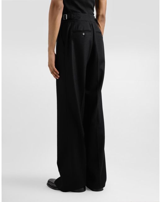 Dolce & Gabbana Black Wool Trousers for men