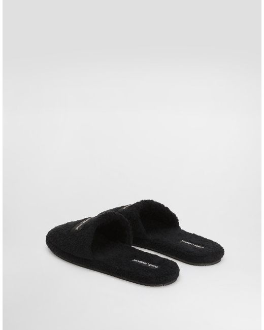Dolce & Gabbana Dg Hotel Terry Slippers in Black für Herren