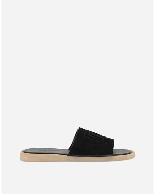 Dolce & Gabbana White Suede Sliders for men