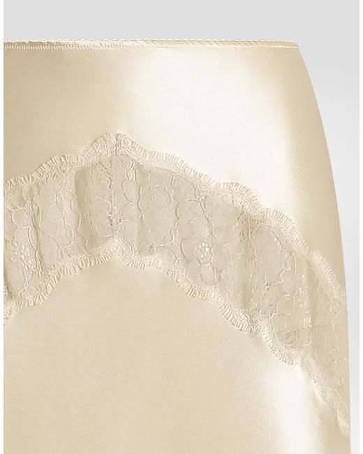 Dolce & Gabbana White Silk Satin Skirt