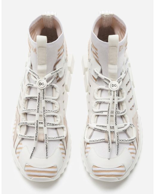 Dolce & Gabbana Leather Sorrento High-top Trekking Sneakers in White for Men - Save 46% - Lyst